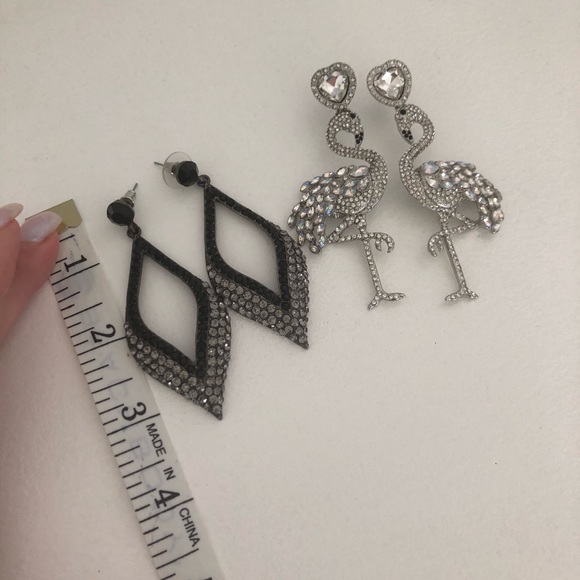 Zara Two Pairs of Sparkly Earrings - Picture 2 of 2